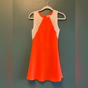 Sugarlips Bright Orange and White Sleeveless A-Line Dress NWT Pls READ!
